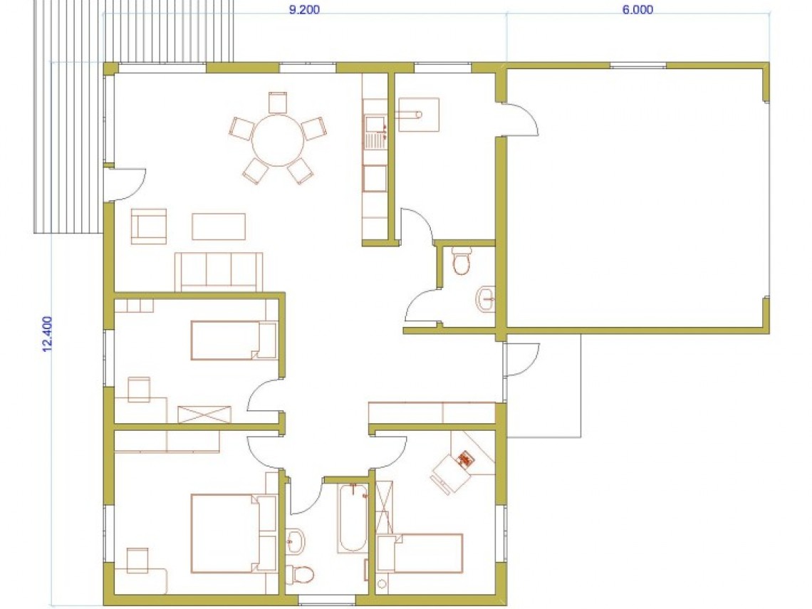 Timber frame home plan - Anita 150