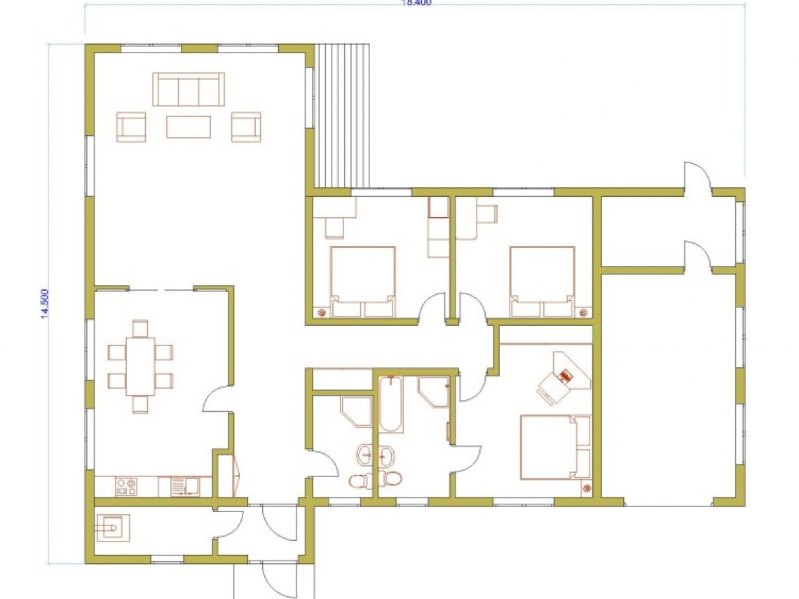 Timber frame home plan - Anita 179