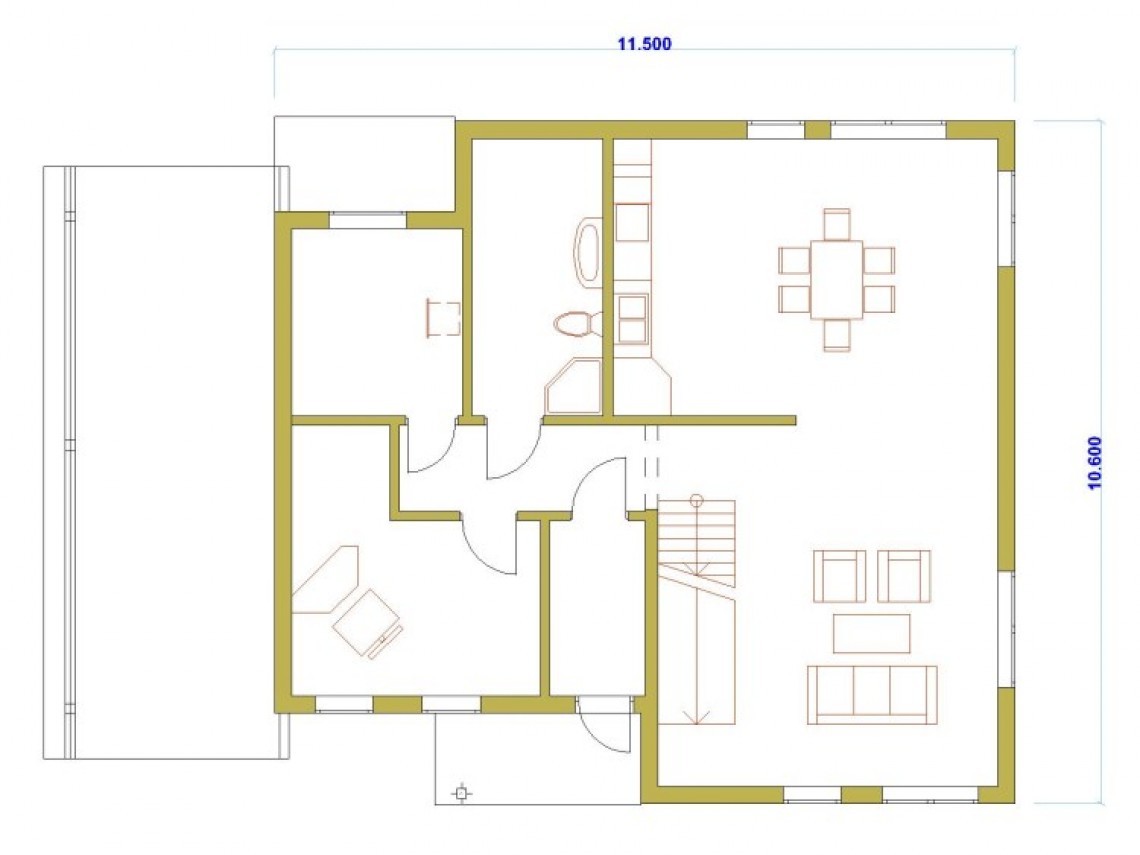 Plan d`une maison à ossature - Anita 218