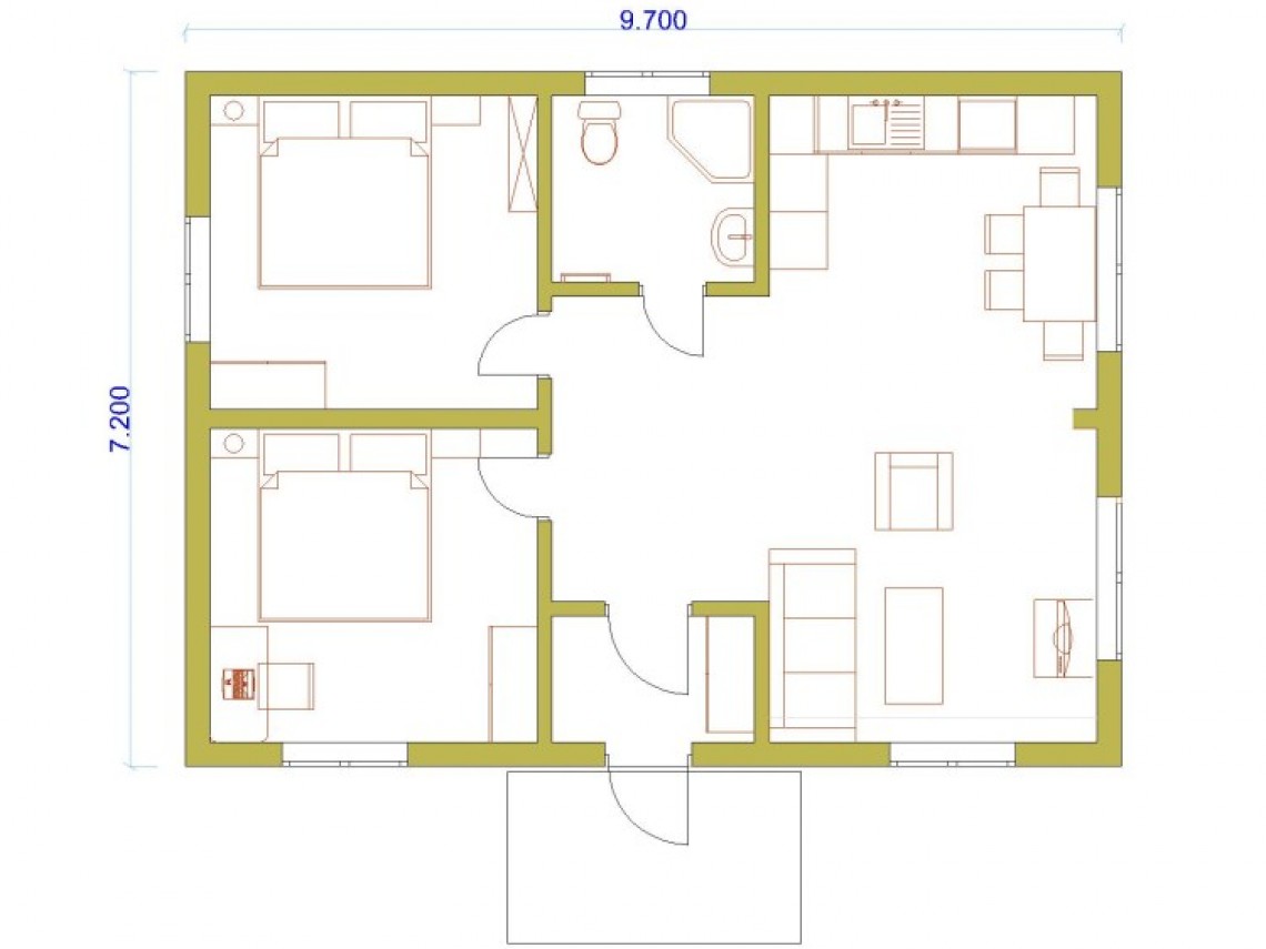 Plan d`une maison à ossature - Anita 62