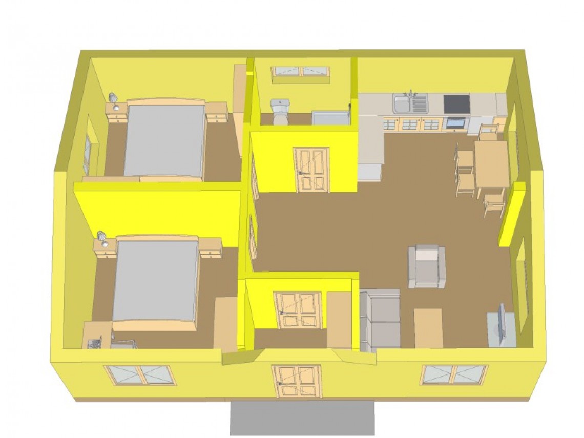 Timber frame home plan - Anita 62