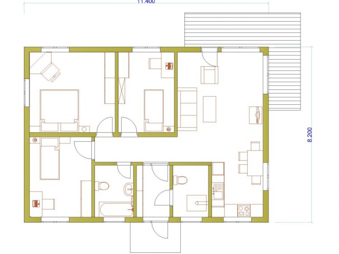 Timber frame home plan - Anita 102