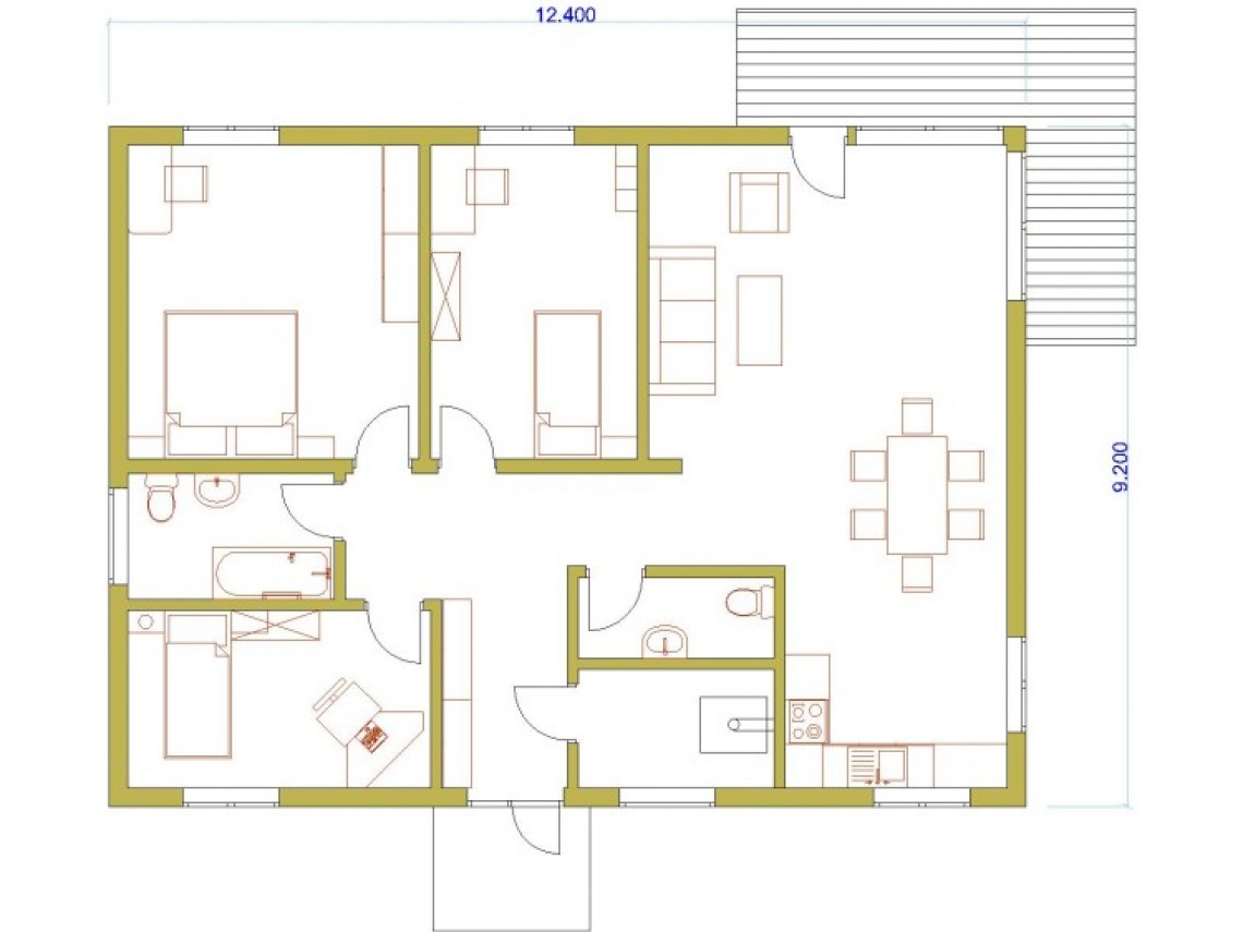 Plan d`une maison à ossature - Anita 116