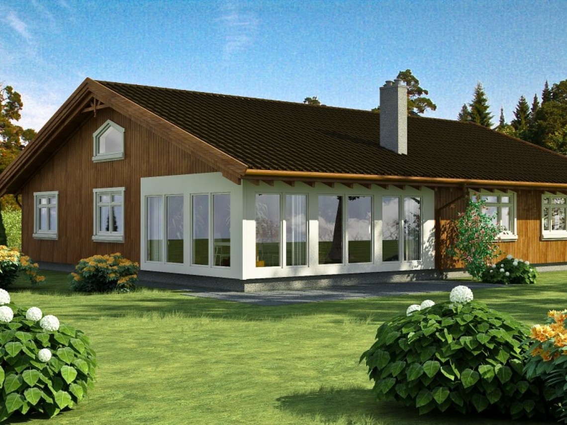 Timber frame home plan - Jurmala 170