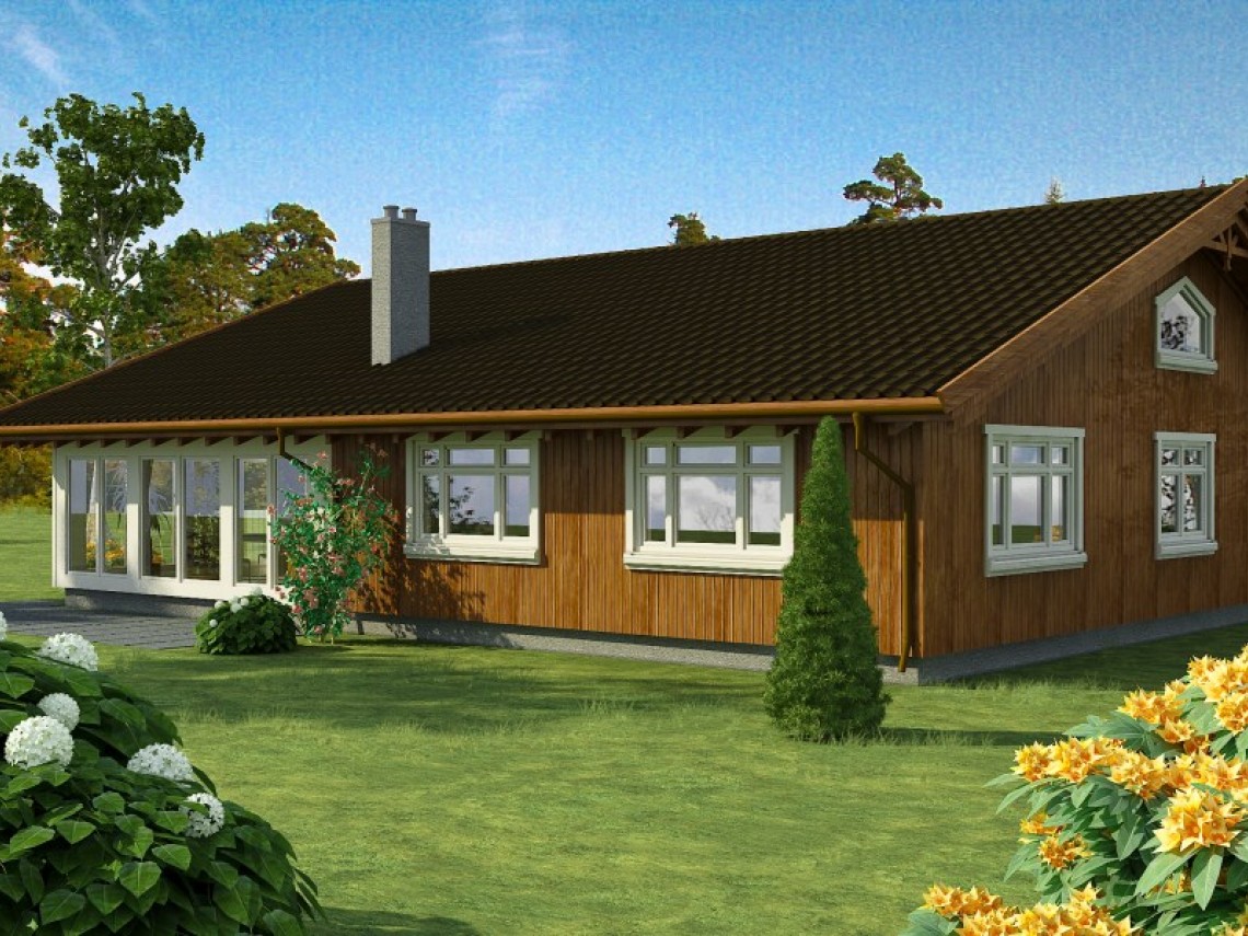 Timber frame home plan - Jurmala 170