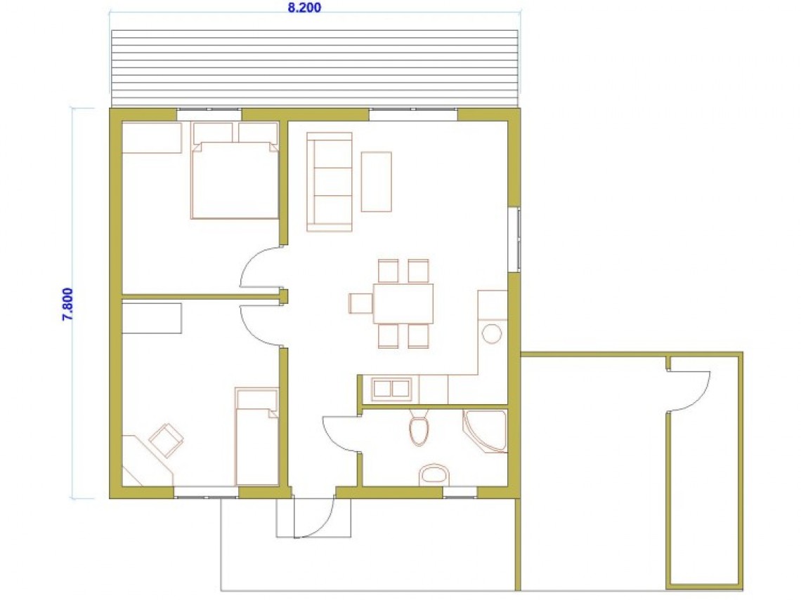 Plan d`une maison à ossature - Modern 98